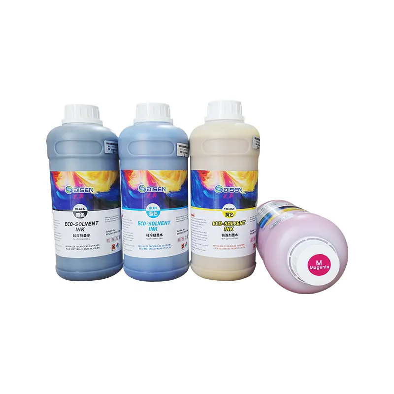 Encre éco-solvant 4 couleurs 1000 ml pour imprimante numérique Epson (tête d'impression).